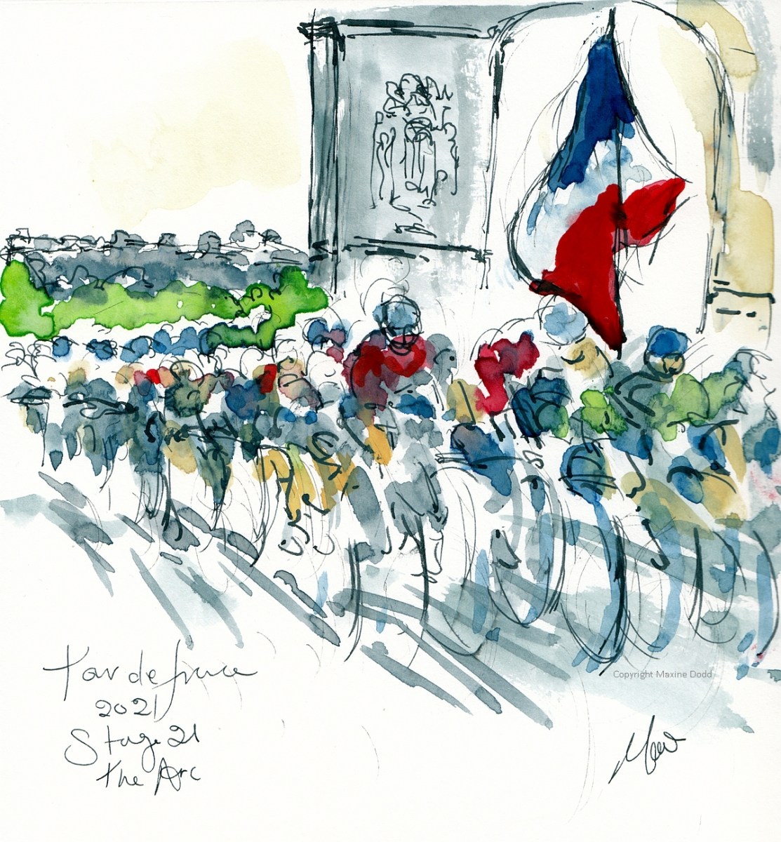 Maxine Dodd's illustration of the Tour De France.