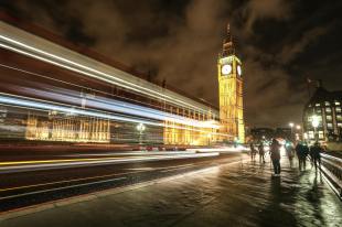 A speeding image from the British Houses of Parliament. On the Move