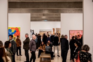 Crowd of people in an art gallery. AGNSW
