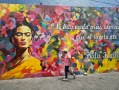 colourful mural with picture of Frida Kahlo, Mexico City