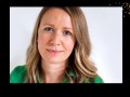 A blonde woman in green, Rebecca Starford, author of The Visitor.