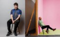 L-R: Griffin Theatre Company Artistic Director Declan Greene (photo: Brett Boardman) and Belvoir Artistic Director Eamon Black (photo: Daniel Boud). Two fair-skinned men sit for the camera. Greene is sitting on a four-legged stool and faces the camera directly; his hands are clasped in his lap. Flack leans back on his chair and is photographed in profile, though his head is turned towards the camera.