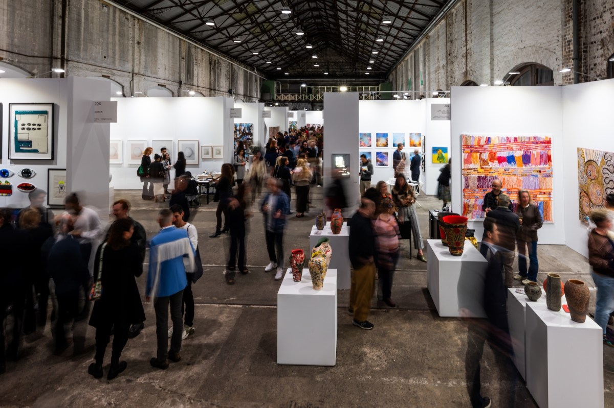 Aerial view of a crowd at an art fair. Sydney Contemporary