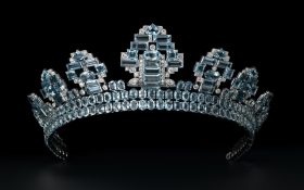Cartier tiara with blue diamonds and platinum, to show at the NGV.