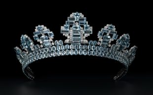 Cartier tiara with blue diamonds and platinum, to show at the NGV.