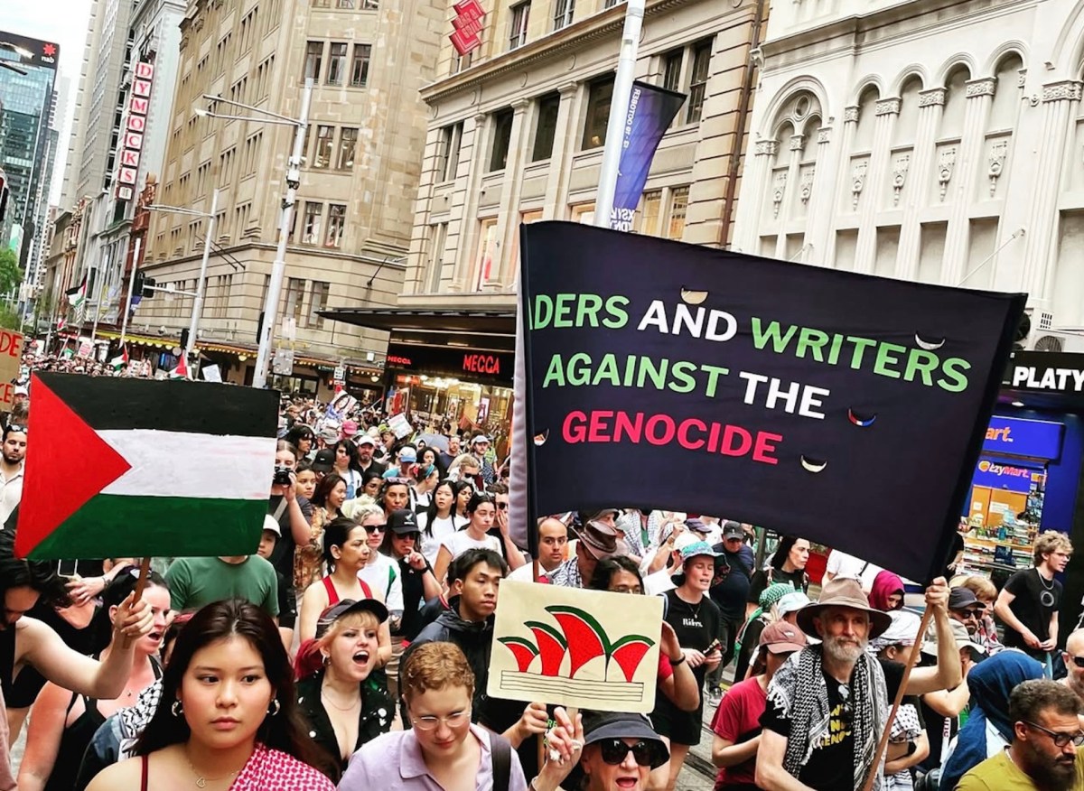 The march for Palestine, 12 October 2025, in Sydney. Image: RWAG.