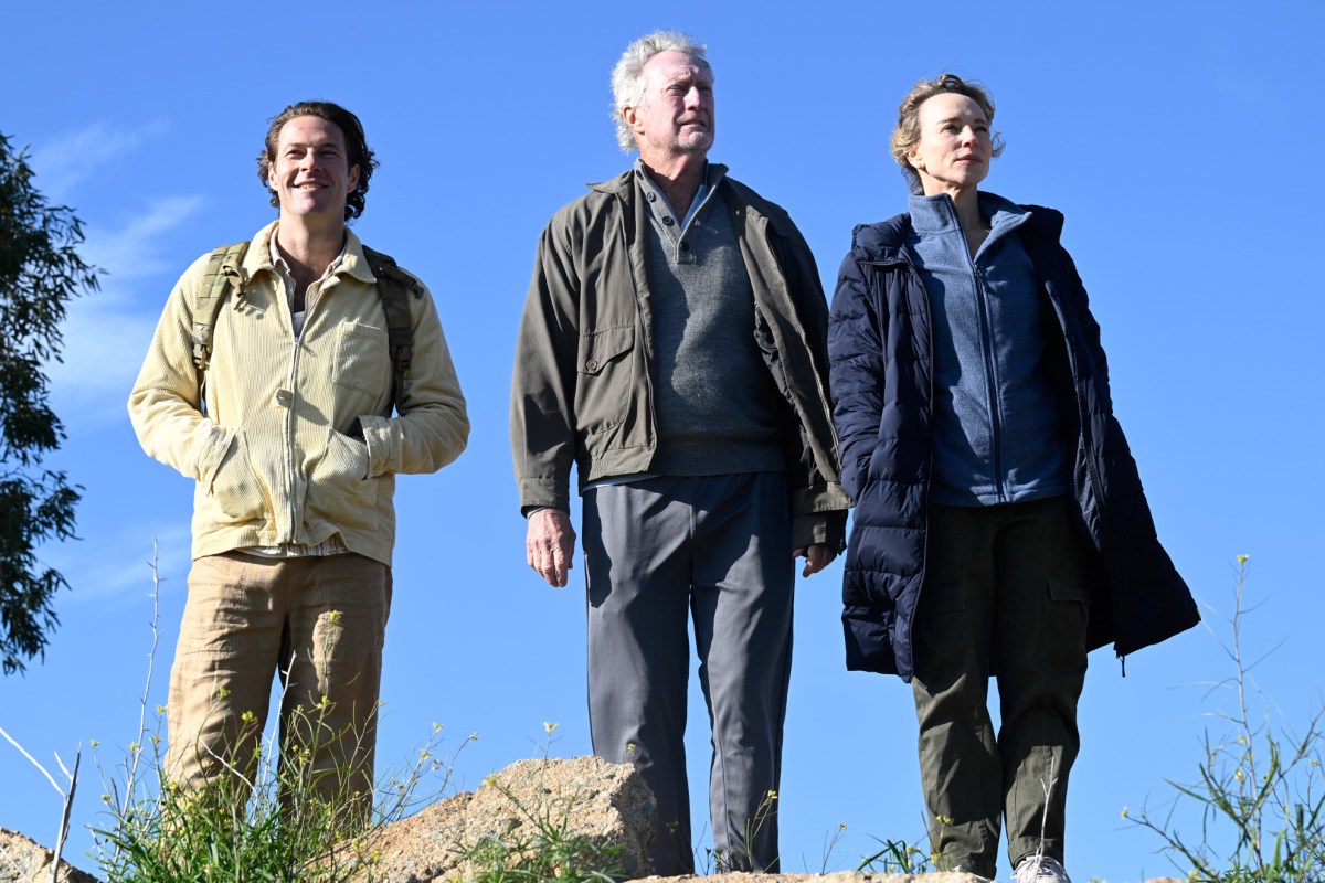 Luke Bracey, Bryan Brown and Susie Porter in Bruce Beresford's The Travellers. Photo: David Dare Parker / Sony Pictures.