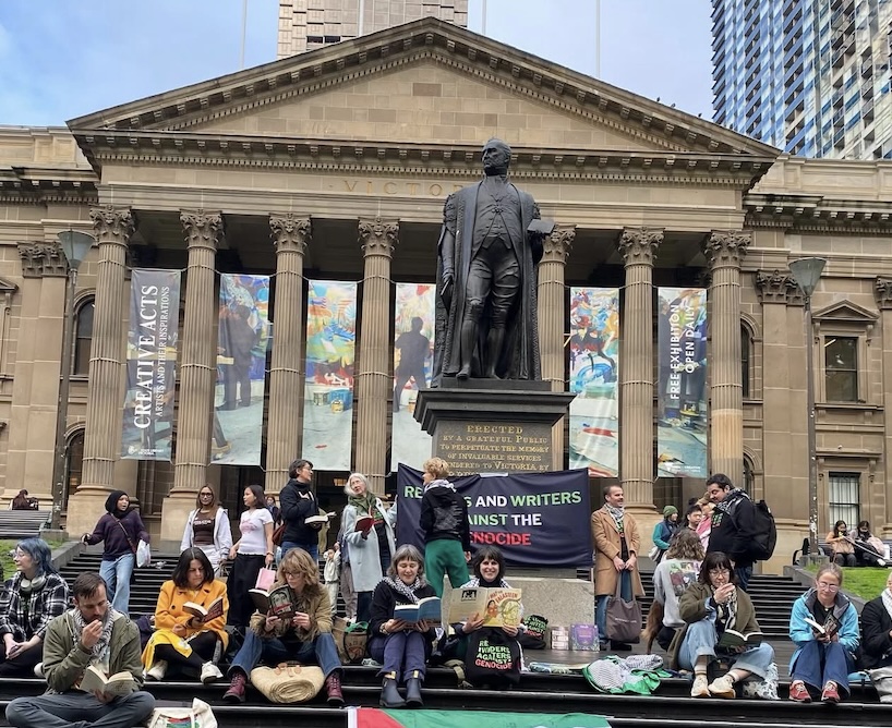 Read-in for Palestine at the State Library of Victoria. Image: RWAG.