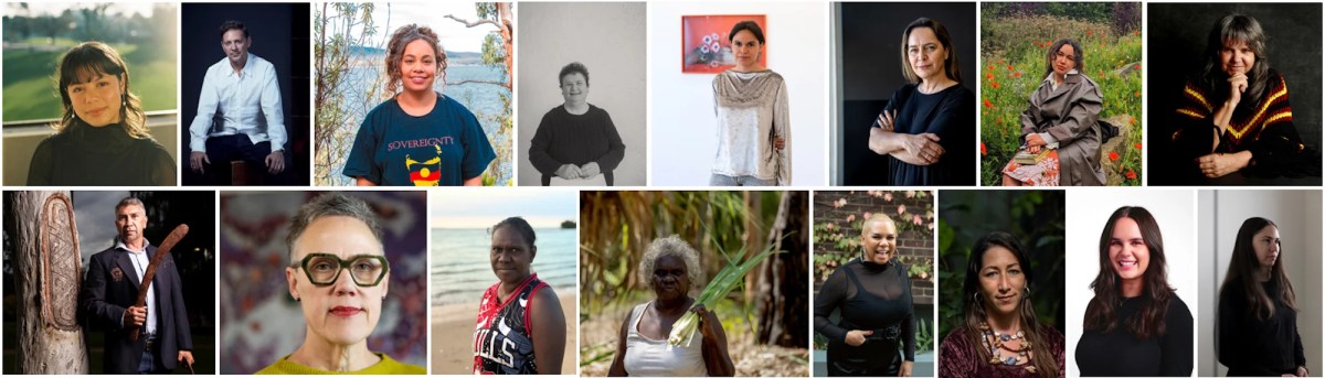 A collection of photographic portraits of First Nations arts professionals.