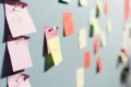 post it sticky notes on wall in workshop session. First Nations mentorship.