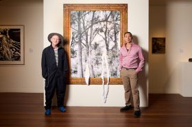 The artHITects with their winning artwork Wambuul (Proclamation Park Bathurst), winner of the 2025 Environmental Art & Design Prize – Art category. Photo: Shane Rozario/Manly Art Gallery & Museum.