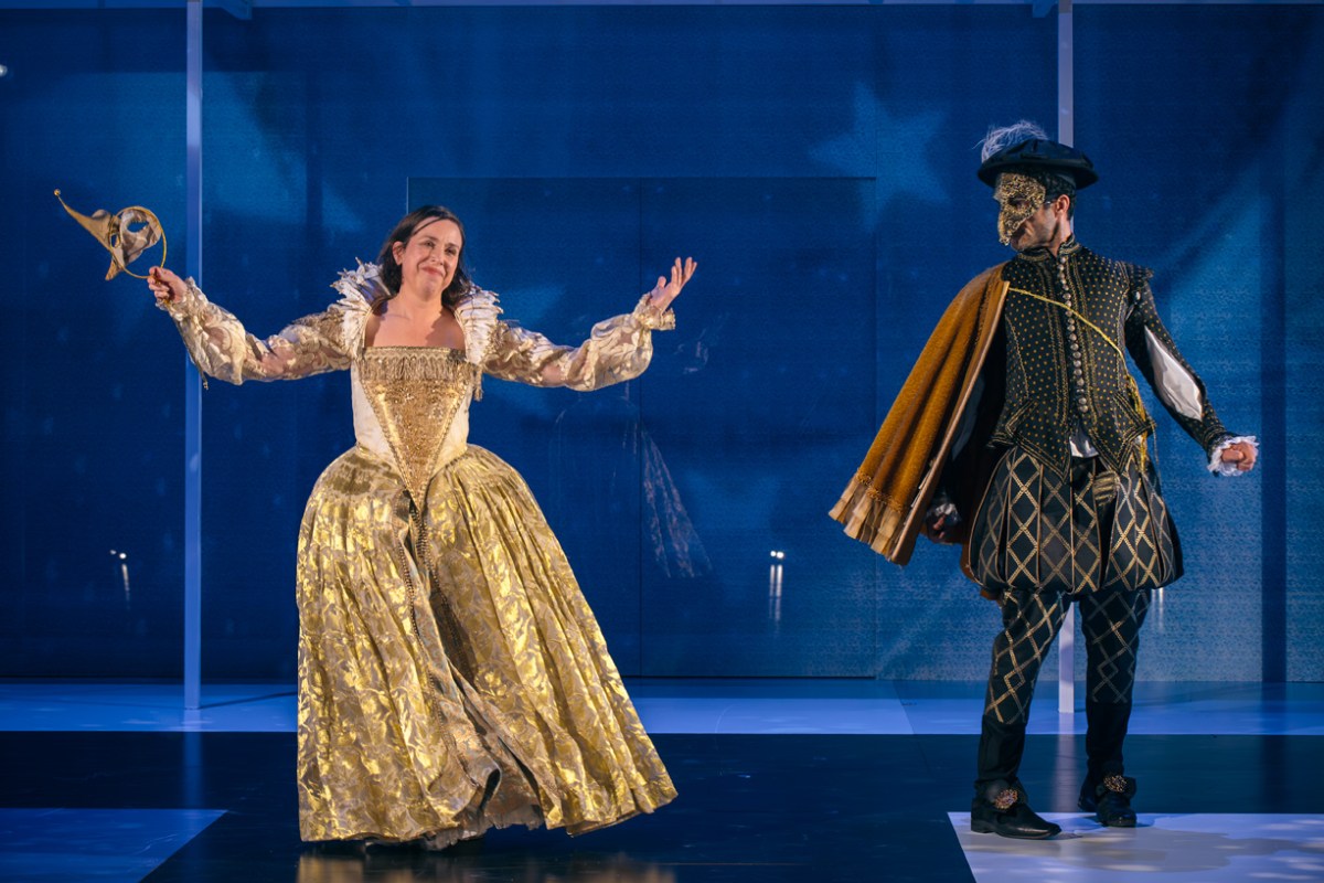 Alison Bell and Fayssal Bazzi in Much Ado About Nothing. Photo: Gregory Lorenzutti / MTC.