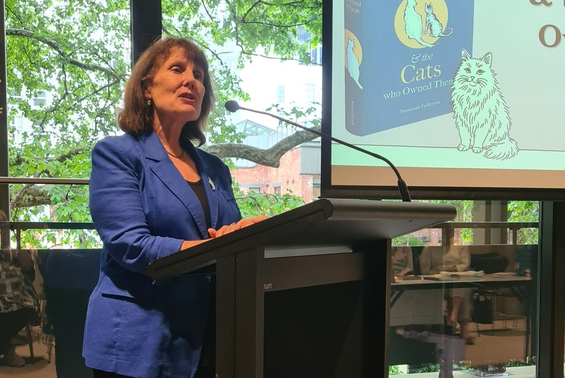 Susannah Fullerton, author of Great Writers & the Cats Who Owned Them. Image: Susannah Fullerton / Facebook.