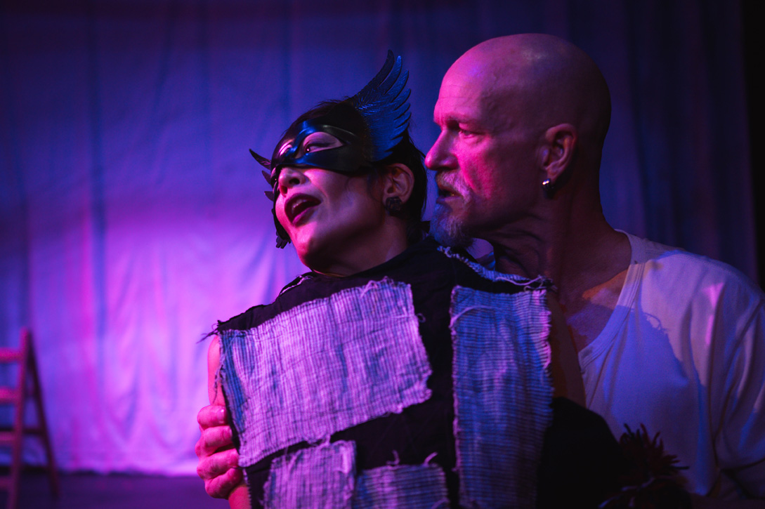 Victoria Haslam and Josh Morrison in Titus Andronicus at Theatre Works. Photo: Steven Mitchell Wright.