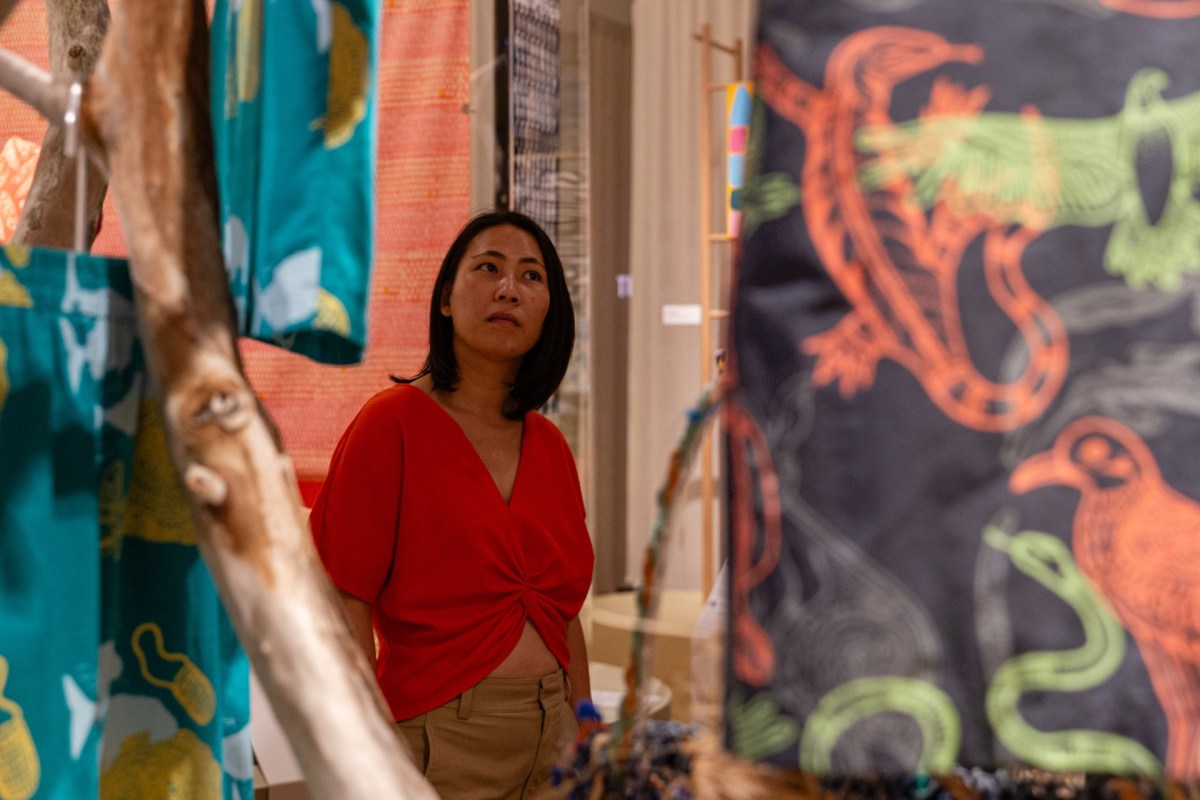 Stories You Wear: Magpie Goose at Museum of Brisbane 2025. Photo: Red HandedProductions.