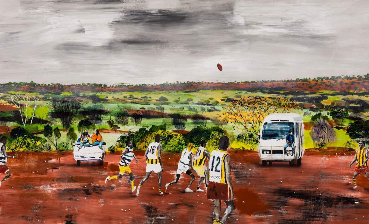 William Mackinnon, Kiwikurra Blues, 2019. Acrylic, oil and automotive enamel on canvas, 150 x 200cm. Courtesy: the artist. 2026 museum blockbusters