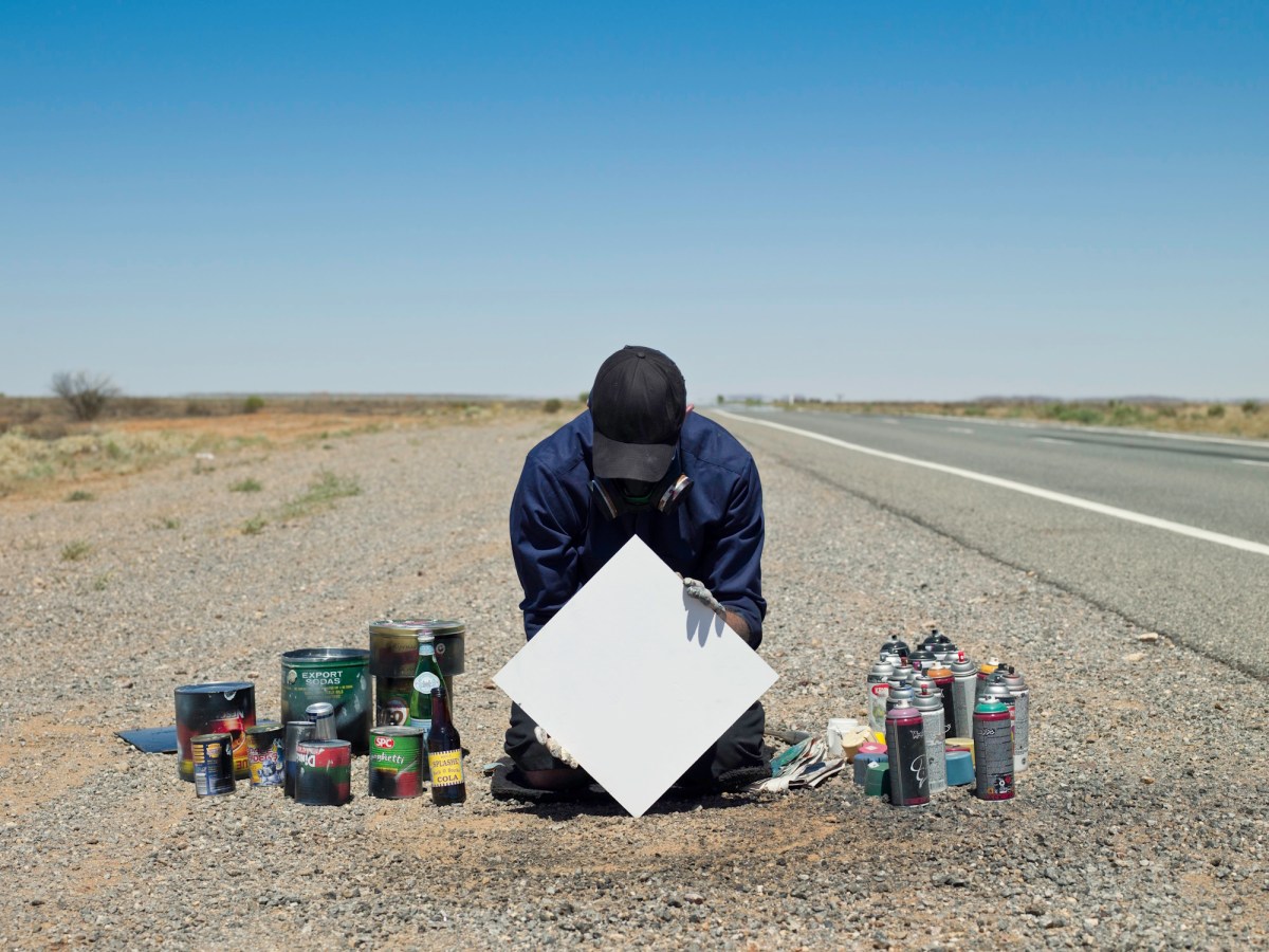 Shaun Gladwell, Planet & Stars Sequence: Barrier Highway, 2009. Production still, HD video, 16:9, colour, sound, 25 min 53 sec. Photo: Josh Raymond. Courtesy: the artist and PALAS, Sydney. Exhibited in SEARCHERS at National Art School Galleries, Sydney