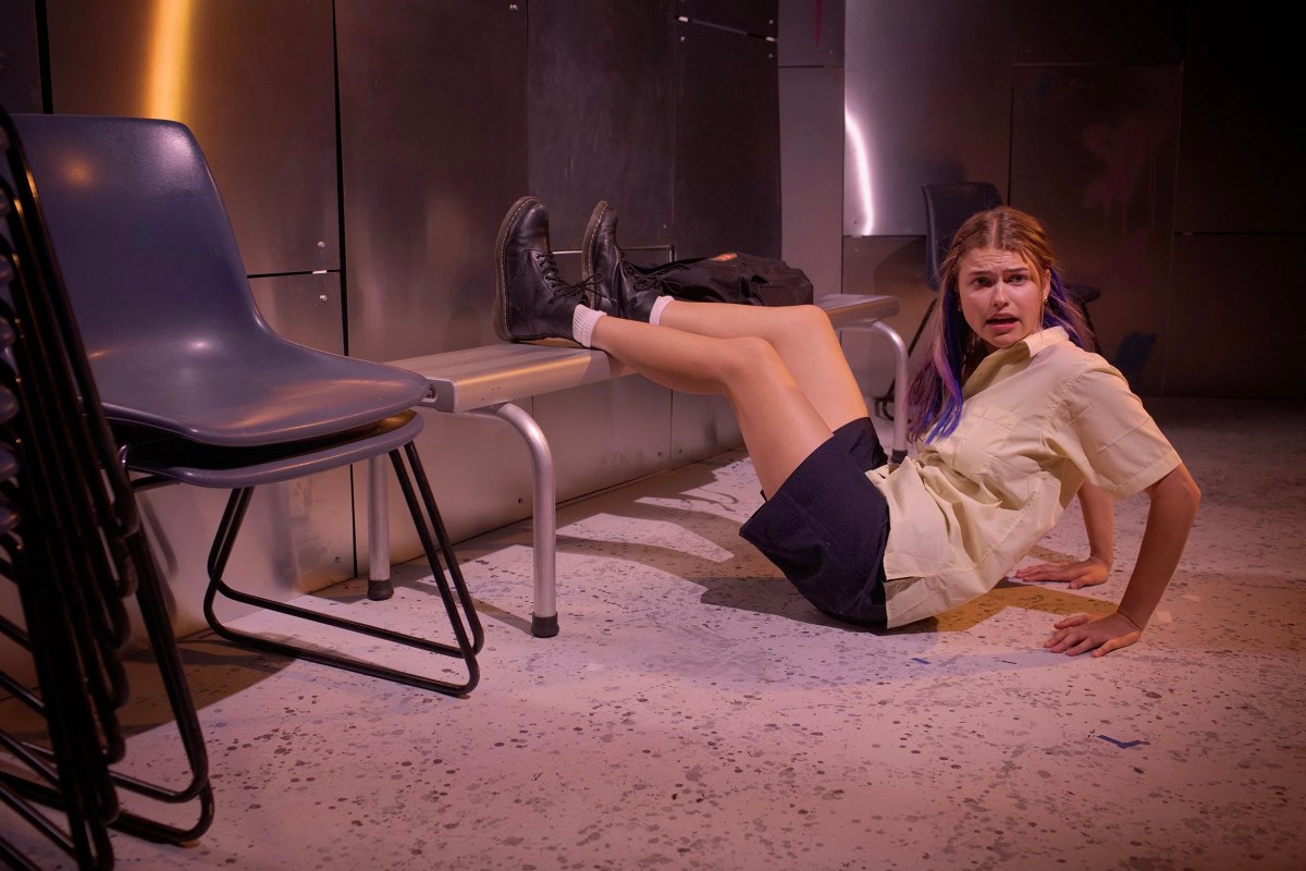 sitting, screaming. Photo: New Ghosts Theatre Company.