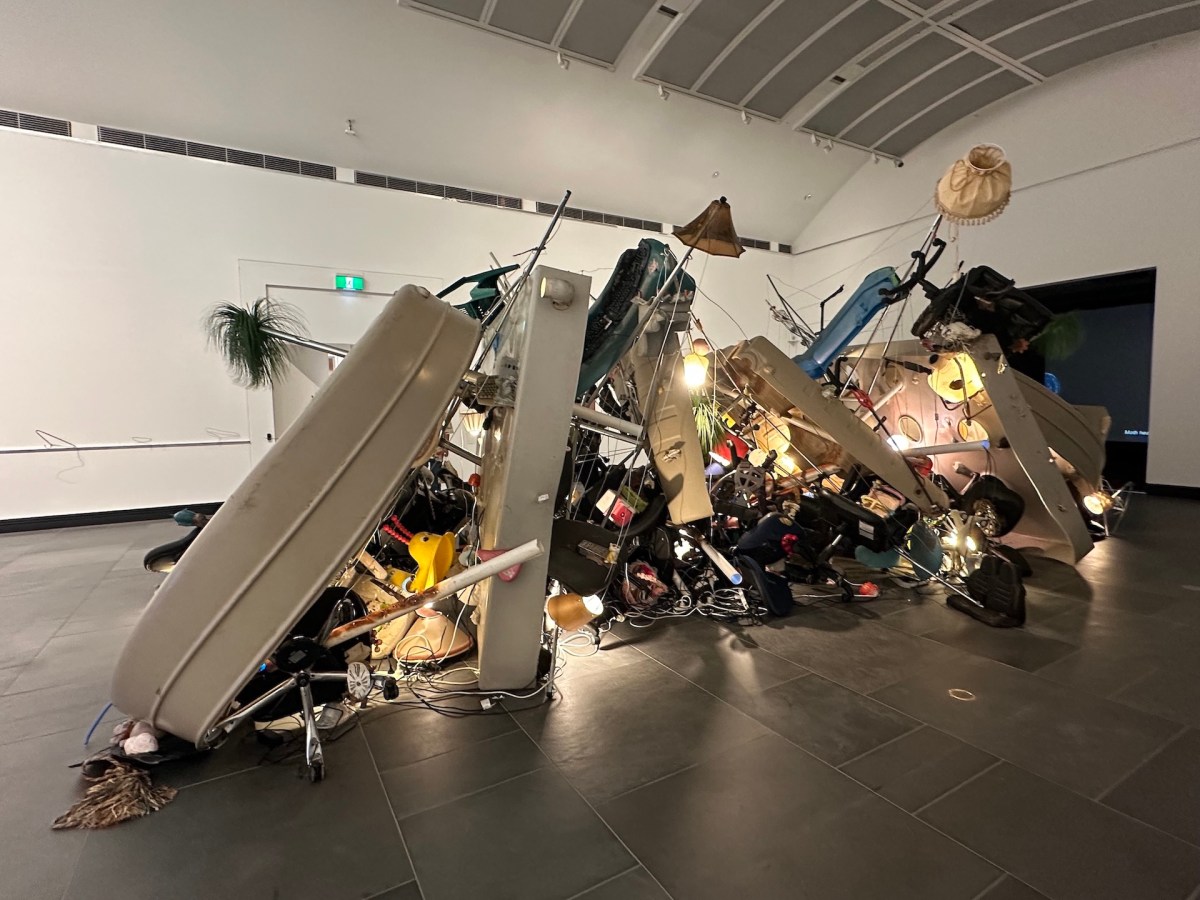 Installation view Yield Strength: 2026 Adelaide Biennial of Australian Art, Art Gallery of South Australia with Erica Scott’s work. Image: Gina Fairley.
