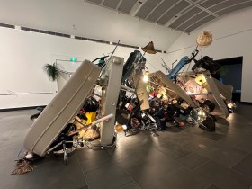 Installation view Yield Strength: 2026 Adelaide Biennial of Australian Art, Art Gallery of South Australia with Erica Scott’s work. Image: Gina Fairley.