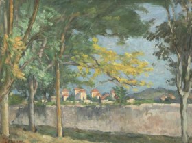 Impressionist style landscape with trees and soft light Cezanne SAM
