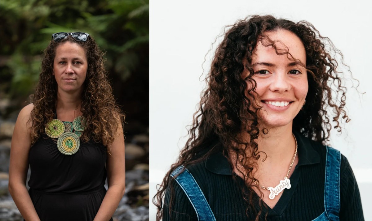 Photo portrait of two young first nations women - artists Laak Boorndap