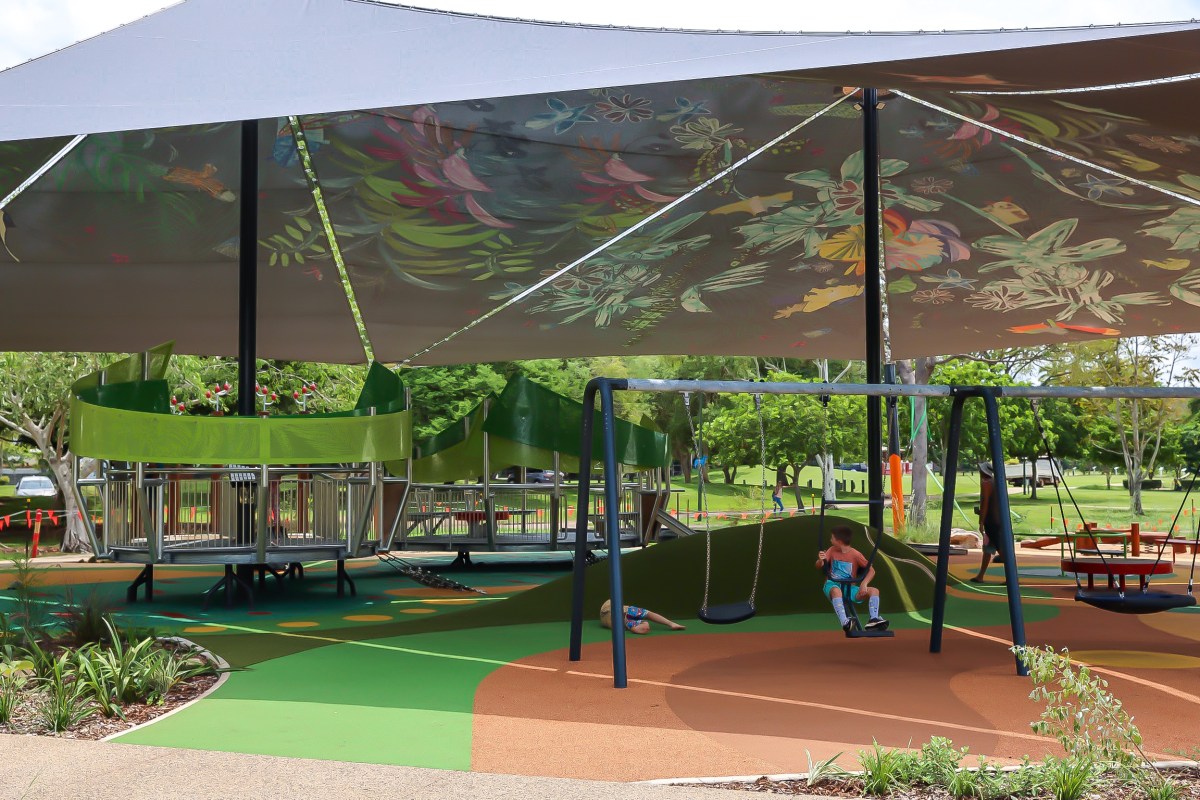 Jingili Water Gardens Play Space, 2022. Photo: Charlie Bliss Creative.