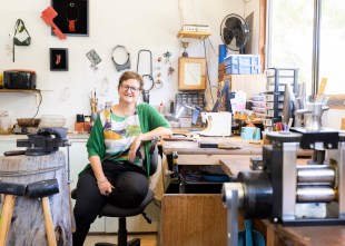Jeweller Sophie Carnell in her studio. Photo: Supplied.