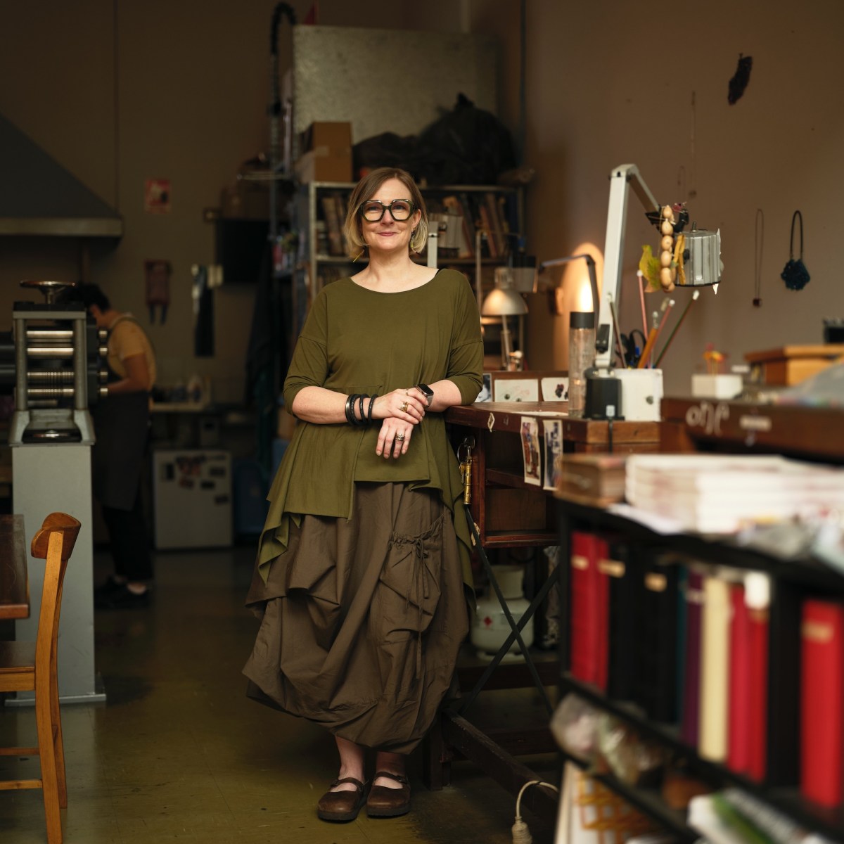 Jane Bowden in her studio. Photo: Alesander Robertson.