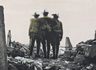 Detail from Luke Cornish's No Rest (The Vandalism of Deir al-Balah). Aerosol on board. 100 x 135cm. Image supplied.