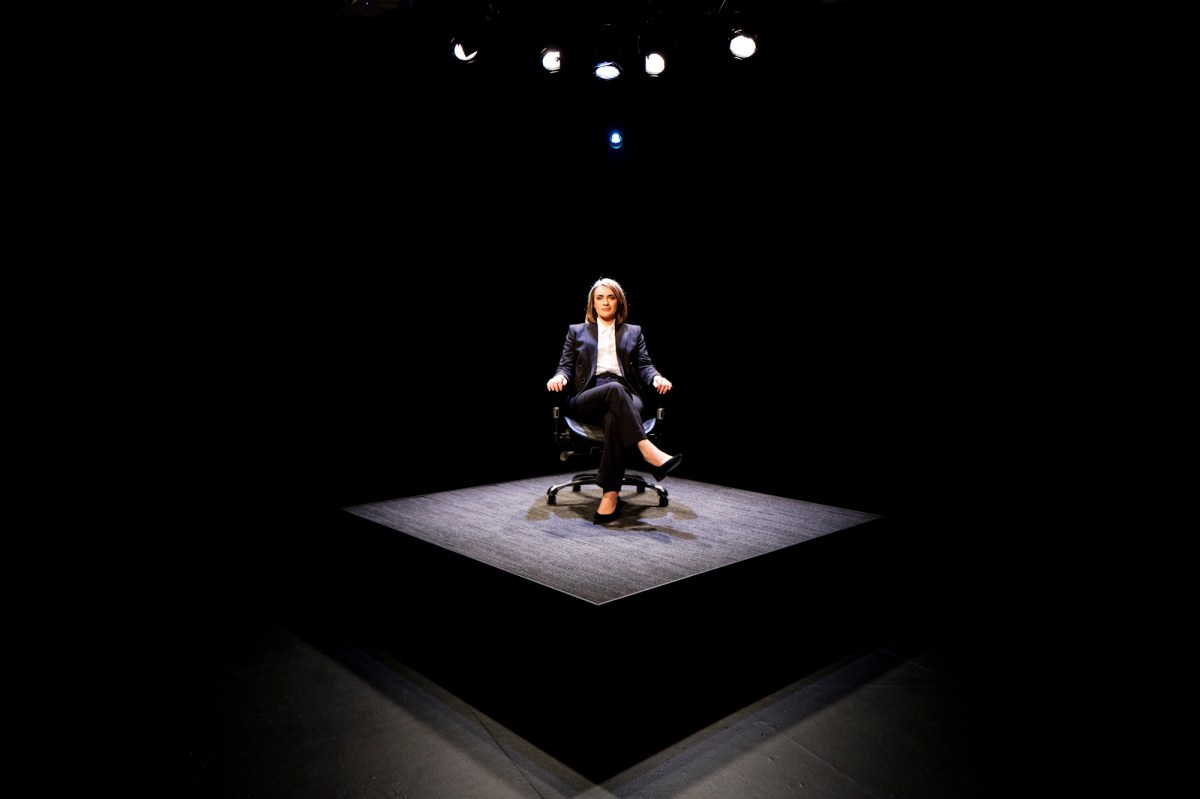Sheridan Harbridge in Prima Facie at Griffin Theatre. Photo: Brett Boardman.