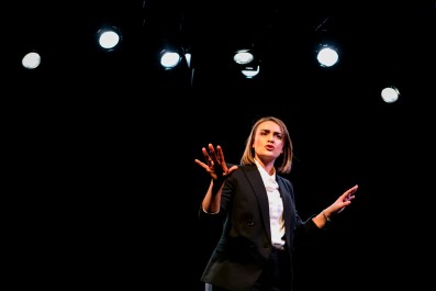 Sheridan Harbridge in Prima Facie at Griffin Theatre. Photo: Brett Boardman.