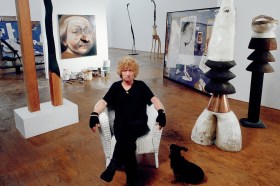 Brett Whiteley at his Raper Street studio, Surry Hills, 1986. Photo: Gerrit Fokkema.