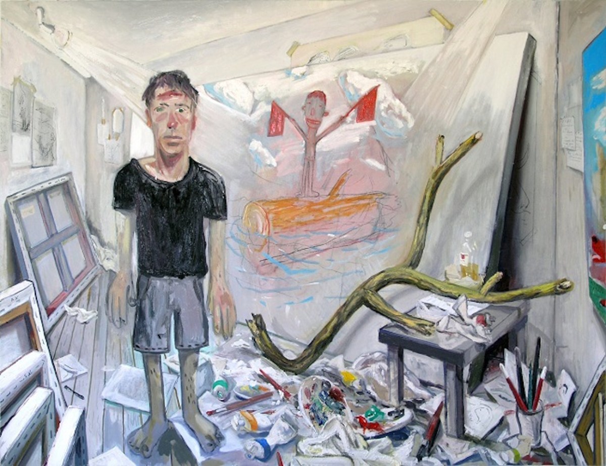 2020 Kilgour Prize winning work by Newcastle artist Michael Bell, Starting the after party (Two self-portraits), 2020. Newcastle Art Gallery Collection. Courtesy: the artist and Newcastle Art Gallery.