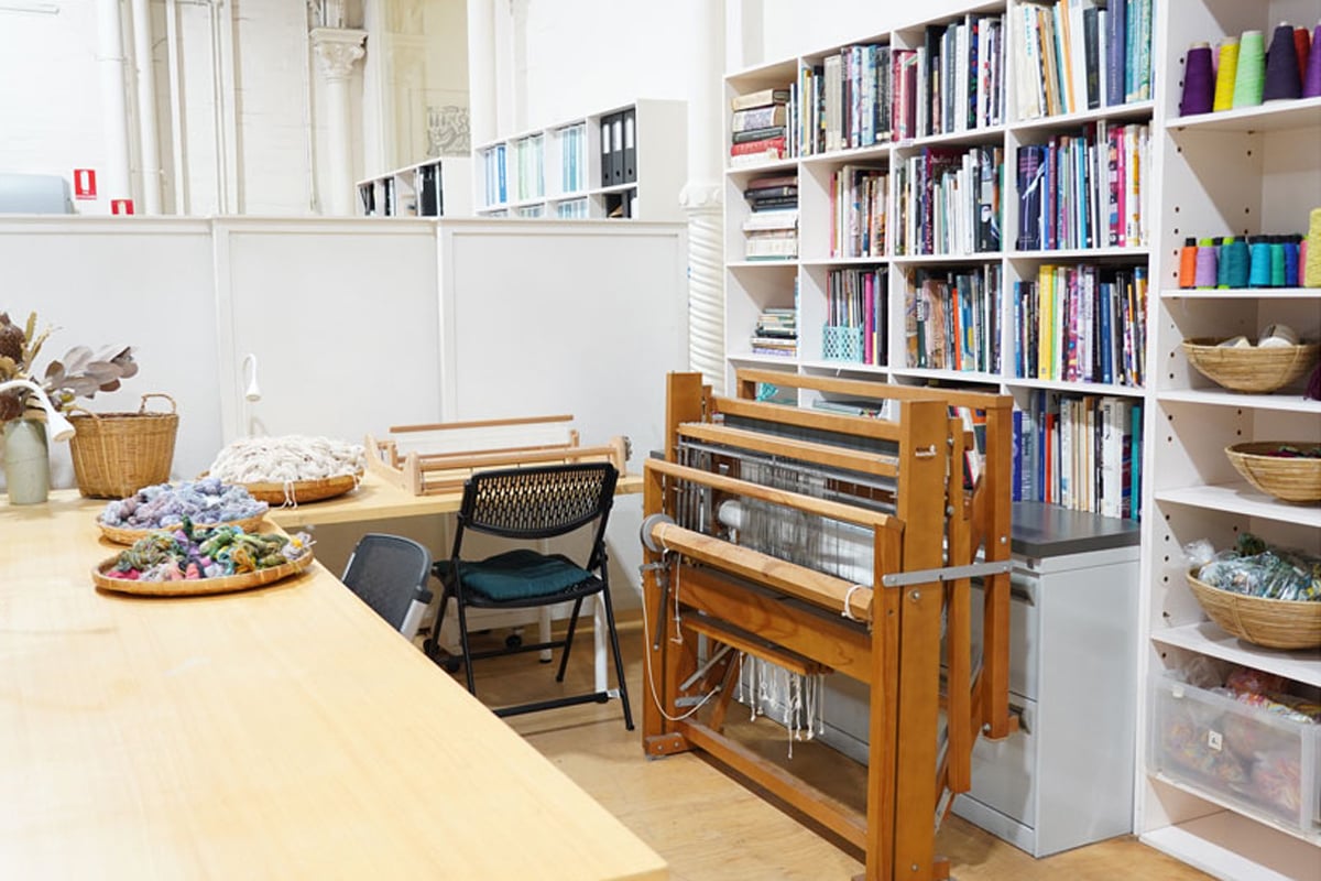 Australian Tapestry Workshop Artist in Residence workspace. Photo: Supplied.