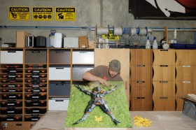 Tim Meakins during his Minderoo Artist Fund residency. Photo: Aaron Webber.