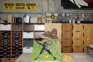 Tim Meakins during his Minderoo Artist Fund residency. Photo: Aaron Webber.
