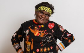 Artist Kaylene Whiskey is nominated for the artist monograph The Art of Kaylene Whiskey: Do You Believe in Love?, co-authored with Natalie King and Iwantja Arts. Photo: Rhett Hammerton.