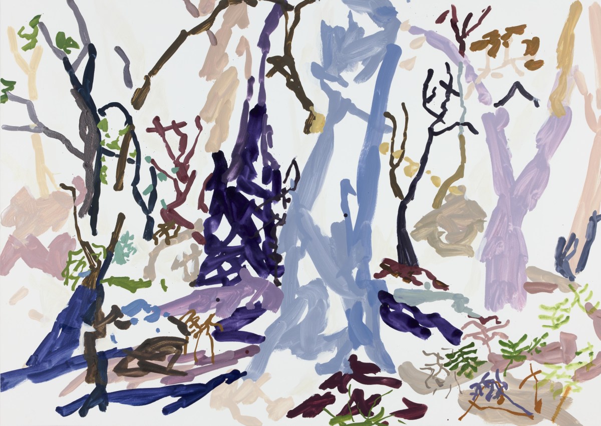 Bronte Leighton-Dore, The treetops rustle; it is carried down the escarpment and dissipates in the lower fields, 2026. Oil on board. Courtesy: the artist.
