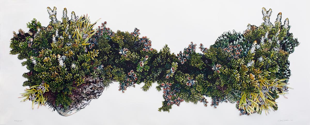 Grace Gladdish, Entanglement, 2026. Watercolour and collaged linoprints on paper. Courtesy: the artist.