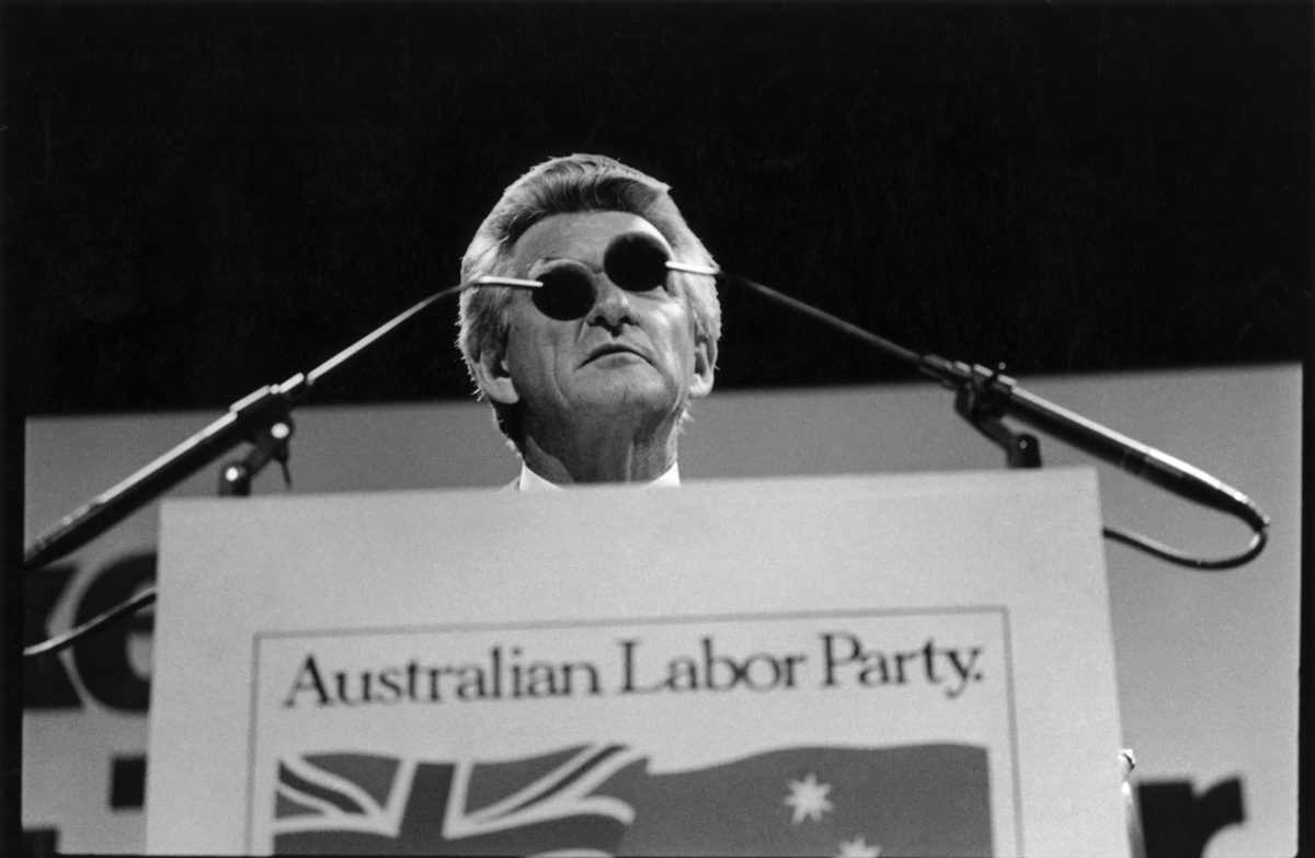 Bob Hawke, ALP election campaign launch, Sydney Opera House, 1983. Photo: Lorrie Graham.