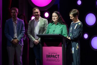 Arts on Tour accept the Wendy Blacklock Industry Legend Award. Photo: Alex Sibbison.