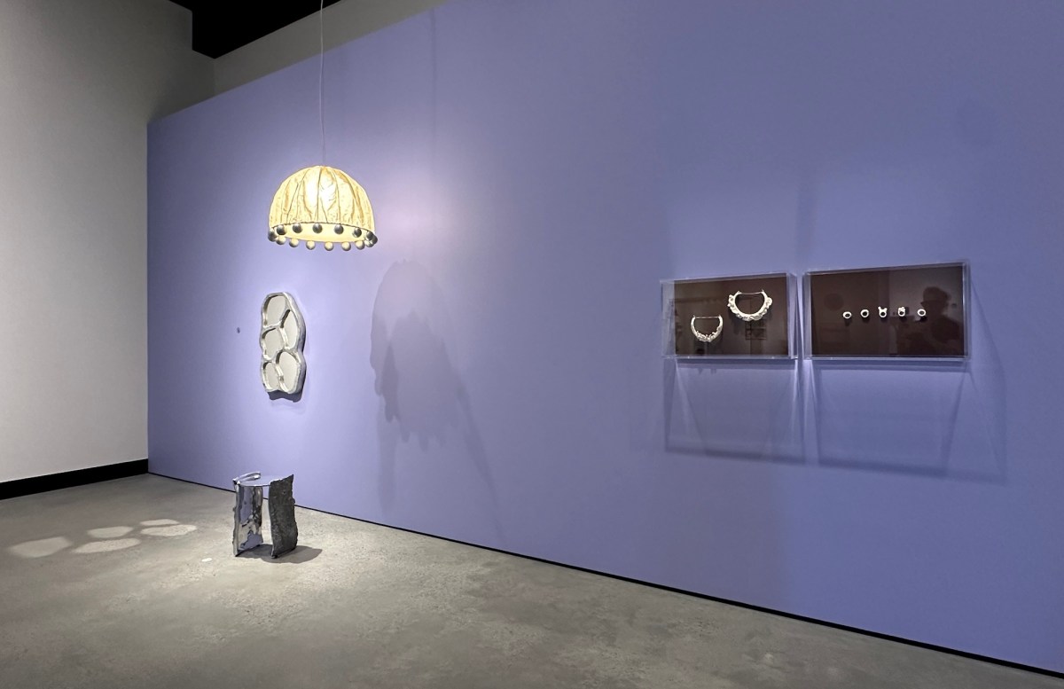 From left, work by Jacqueline Kaytar and Rhiannon Sothern. Installation view, UNLEASHED+, HOTA Home of the Arts in partnership with Artisan. Photo: Gina Fairley.