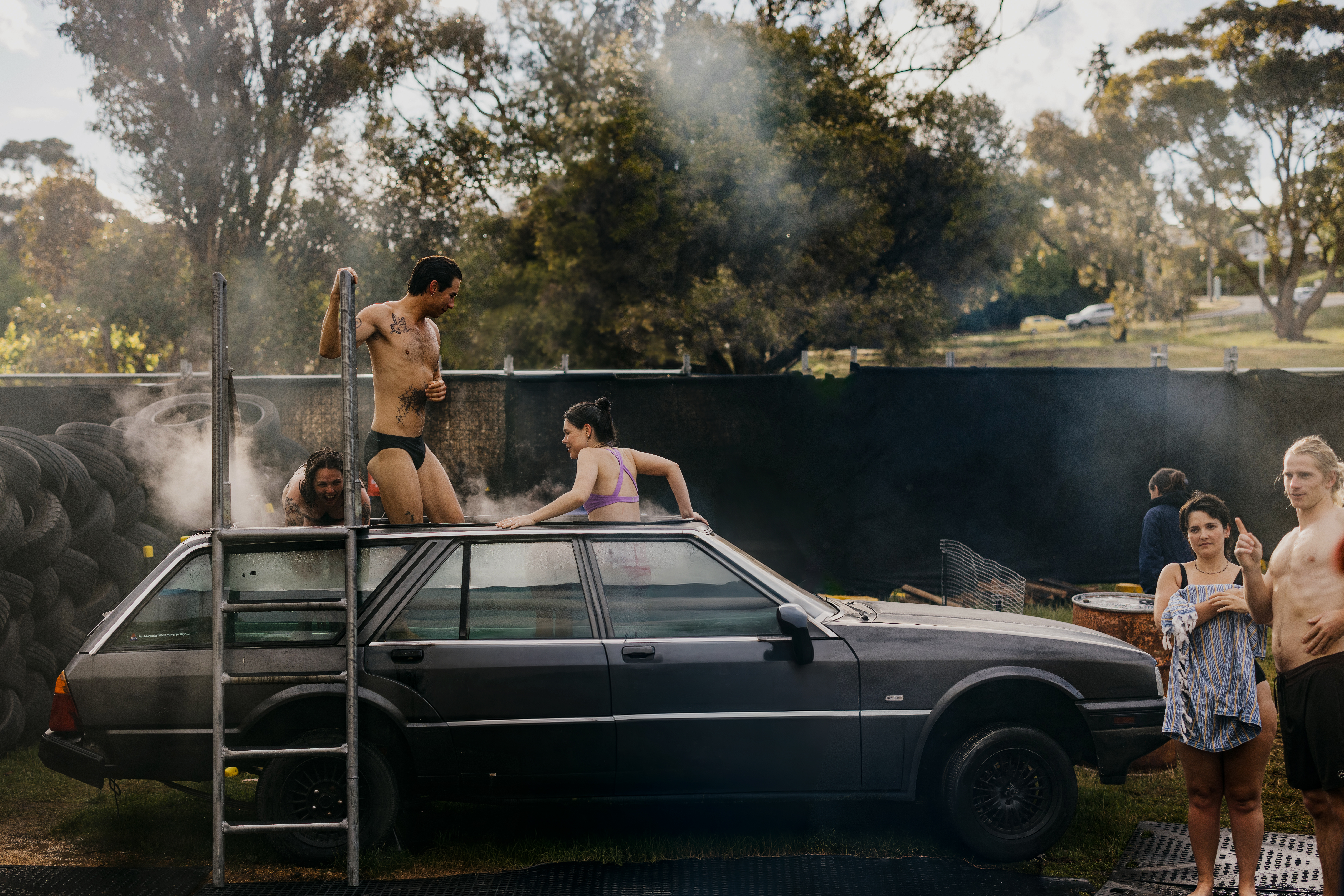 Artist Benjamin Paul and Palawa Youth will present 'waynapuni pools' at Sydney Festival 2027. Photo: Jesse Hunniford.