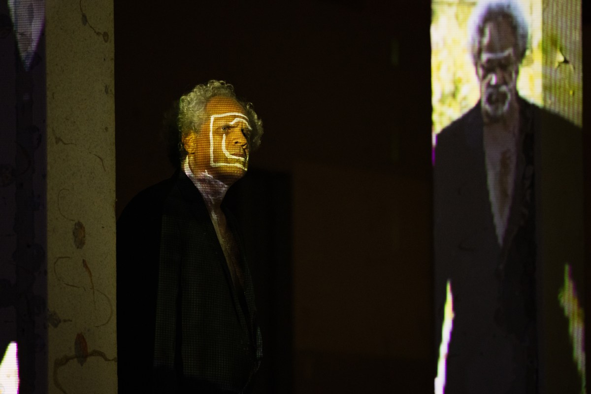Zane Saunders, Preface, 2026. Performance installation, PUNQ 2026, Old NSW Bank Building, Gurambilbarra/Townsville. Photo: Tszar. Courtesy: the artist.